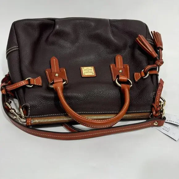 Dooney & Bourke Brown Pebble Grain Leather Stanwich Satchel New Handbag R2275BM - Picture 5 of 12